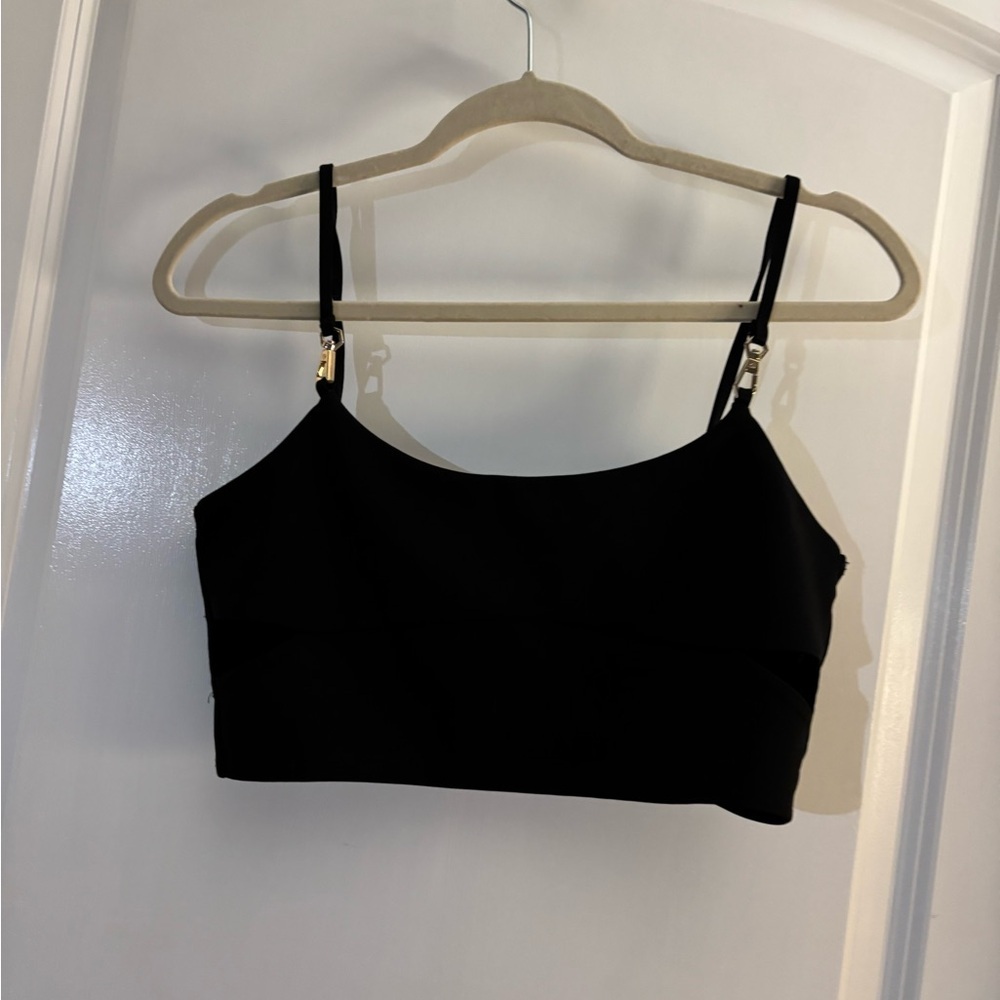 Black Women's TopShop Adjustable Strap Crop Tank Top sz 8